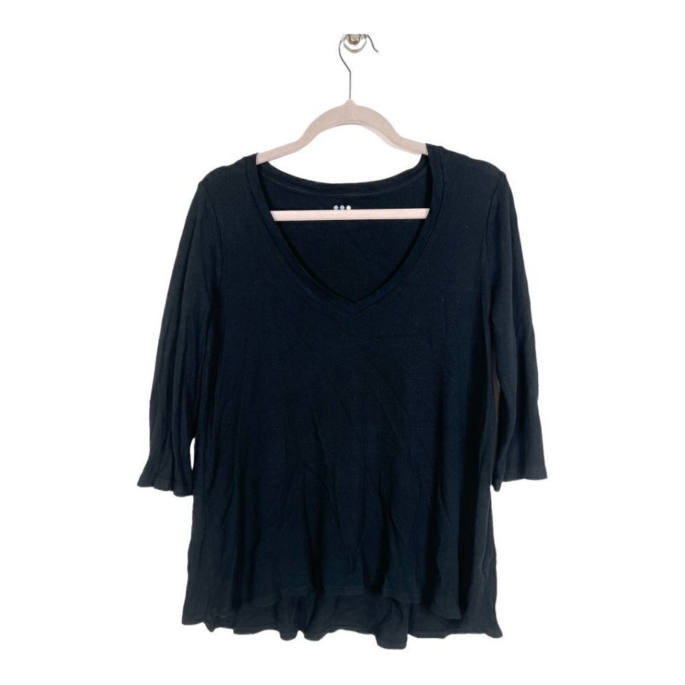Three dots black thermal top women’s size large‎